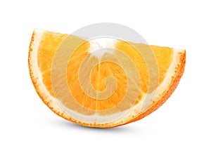 Sliced fresh orange fruit isolated on white
