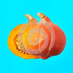 Sliced fresh raw pumpkin