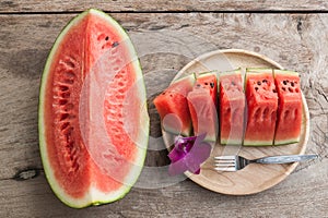 Sliced Fresh water melons