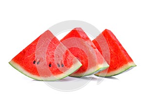 Sliced fresh watermelon isolated on white