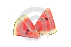 sliced fresh watermelon isolated on white background