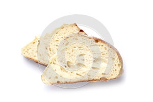 Sliced fresh white bread isolated on a white