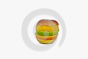 Sliced fruit isolated on a white background