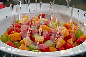Sliced fruit platter