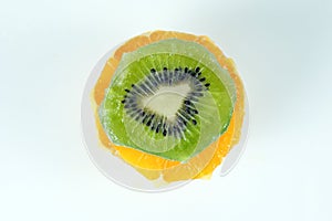 Sliced fruit stack orange kiwi