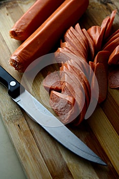 Sliced German Franks or suasages