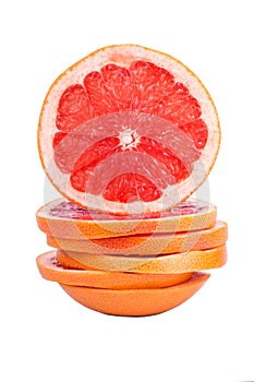 Sliced grapefruit