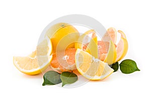 Sliced grapefruits