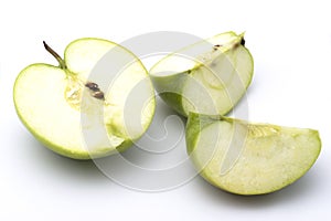 Sliced green apple