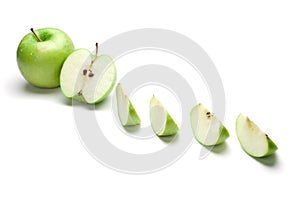 Sliced green apple
