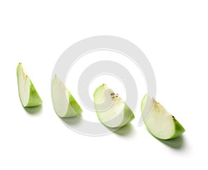 Sliced green apple