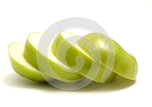 sliced green apple