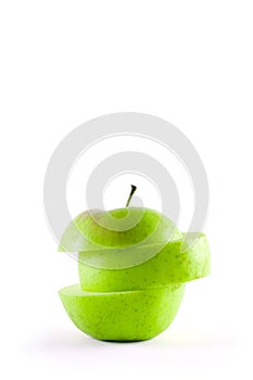 Sliced green apple