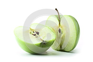 Sliced green apple