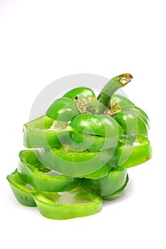 Sliced green capsicum