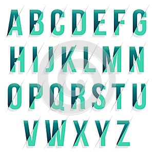 Sliced Green Colorful Typography Design photo