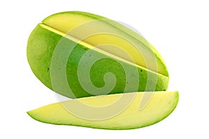 Sliced green mango