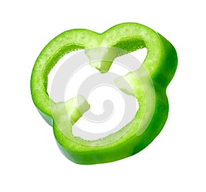 Sliced green pepper isolated on white