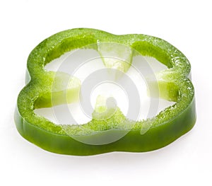 Sliced green pepper isolated on white