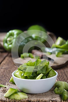 Sliced green Peppers