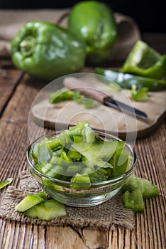 Sliced green Peppers