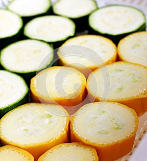 Sliced Green Yellow Zucchini