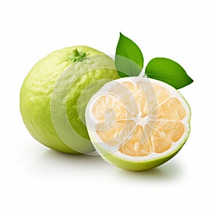 Sliced Guava Icons With Luminous Color Harmonies On White Background