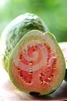 Sliced guava, tropical fruit