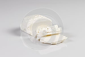 Sliced halloumi cheese with mint