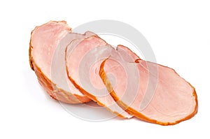 Sliced ham isolated