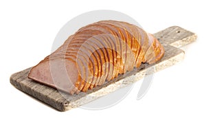 Sliced Ham Isolated on a White Background