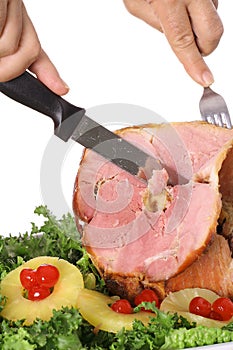 Sliced honey baked ham