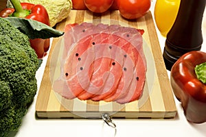 Sliced Italian speck