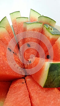 Sliced Juicy red watermelon