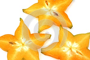 Sliced juicy star fruit