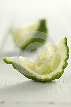 Sliced kaffir lime