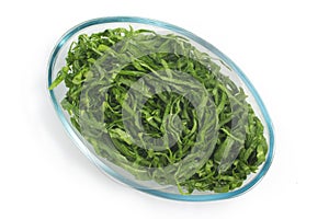 Sliced Kale Cabbage, Brazilian Couve. photo