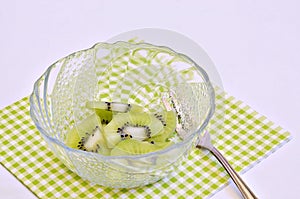 Sliced Kiwi fruit in a Bowl