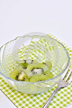 Sliced Kiwi fruit in a Bowl