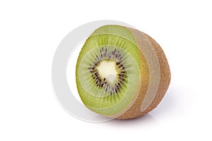 Sliced kiwi fruit on white background