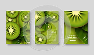 Sliced kiwi poster set.