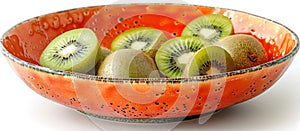 Sliced Kiwis in Bowl on White Table