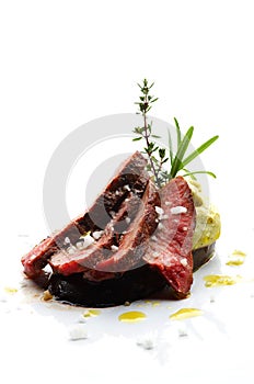 Sliced lamb steak