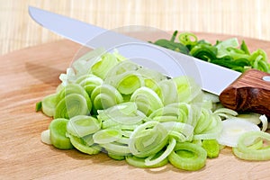 Sliced leeks