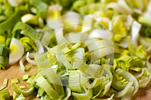 Sliced leeks