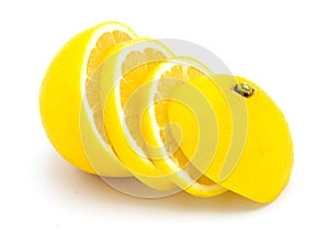 Sliced lemon isolated on a white background