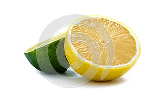 Sliced Lemon and Limet on White Desk