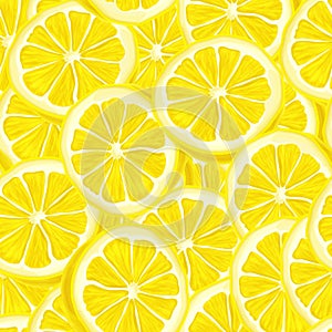 Sliced lemon seamless background