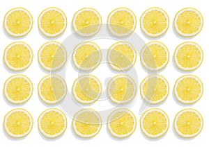 Sliced lemon on white background