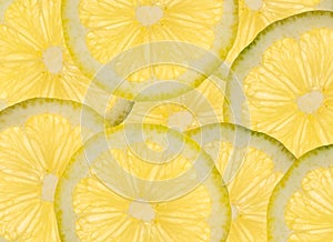 Sliced lemons background